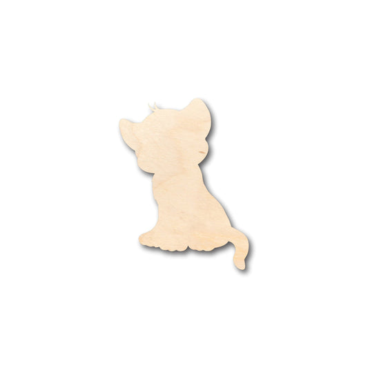 Unfinished Wood Cute Lion Cub African Wildlife Shape - Craft - up to 46" DIY