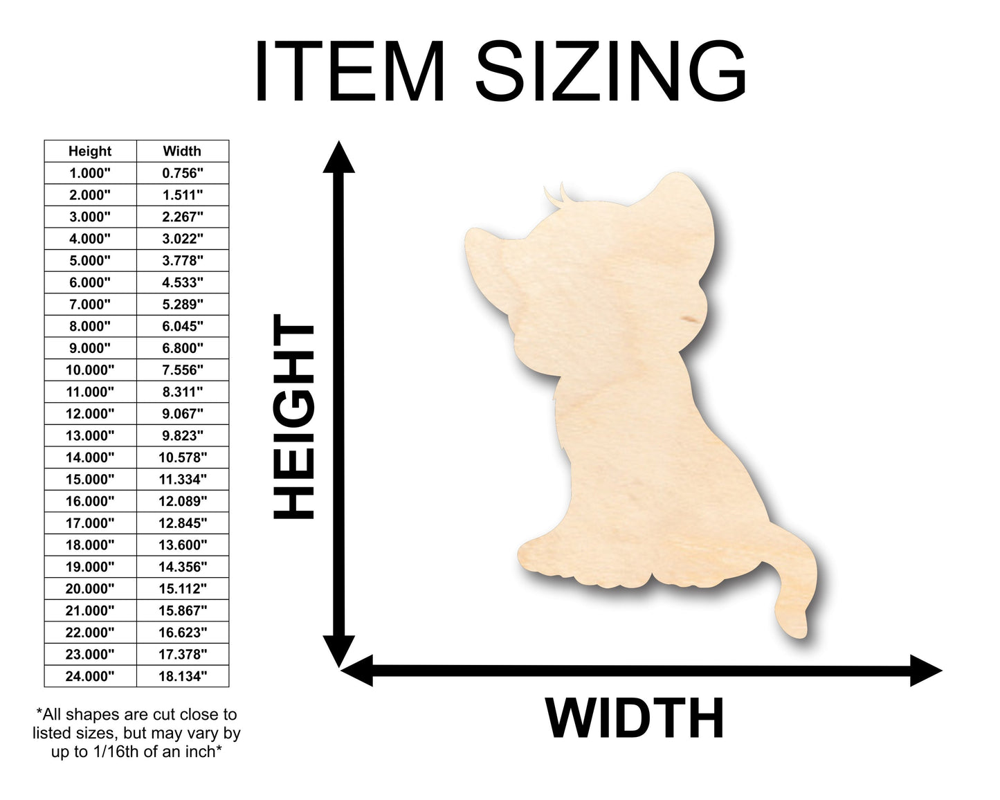 Unfinished Wood Cute Lion Cub African Wildlife Shape - Craft - up to 46" DIY