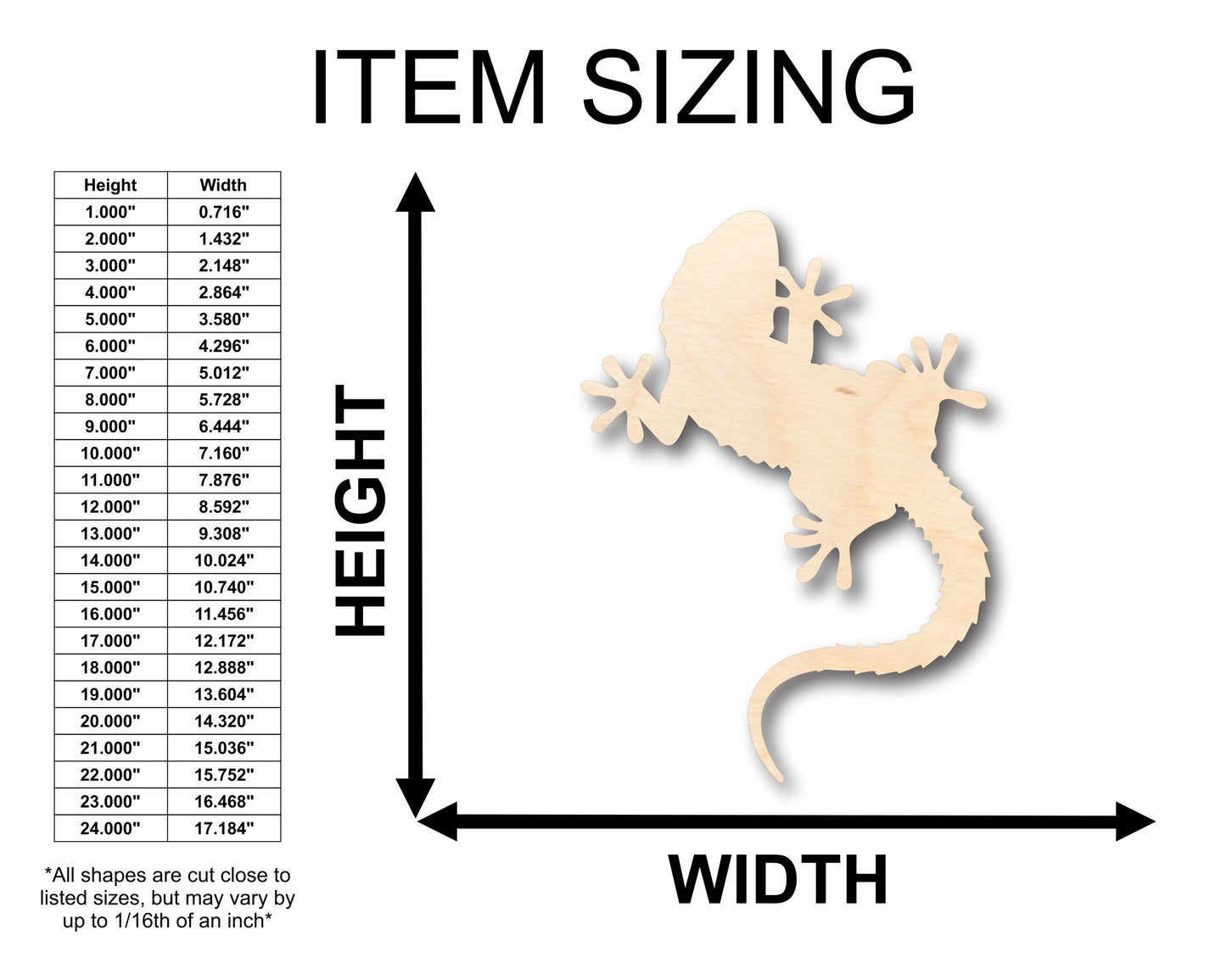 Unfinished Wood Lizard and Gecko Shape - Craft - up to 46" DIY