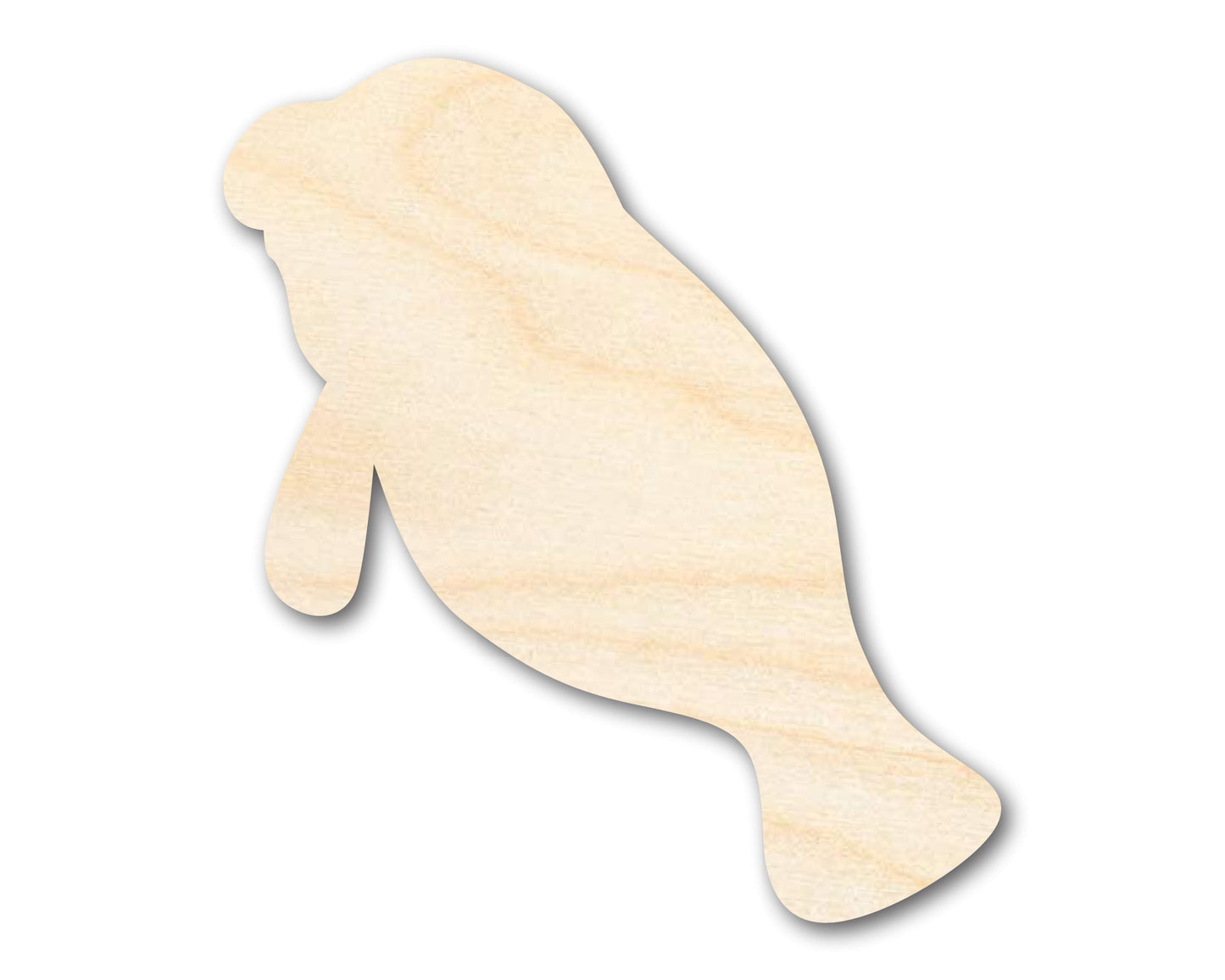 Unfinished Wood Cute Manatee Shape - Ocean Craft - up to 46" DIY