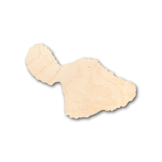 Unfinished Wood Maui Hawaii Island Shape - Craft - up to 46" DIY
