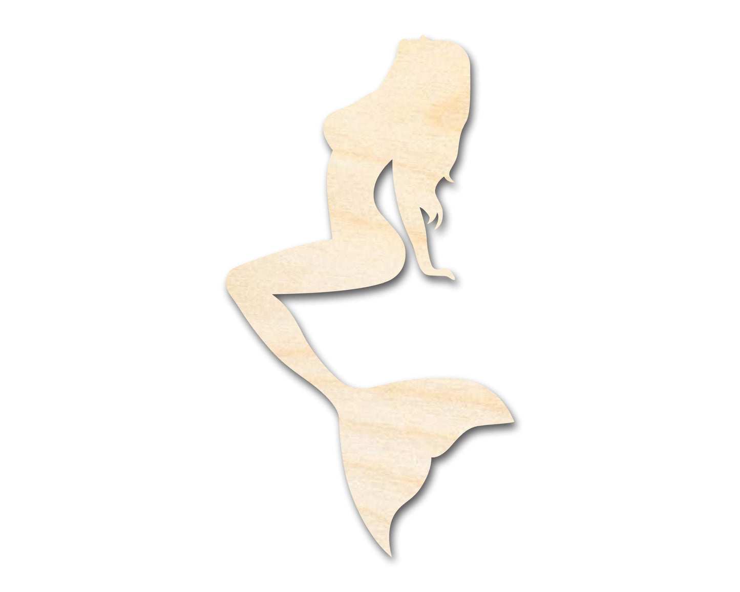 Unfinished Wood Mermaid Siren Silhouette - Craft - up to 46" DIY