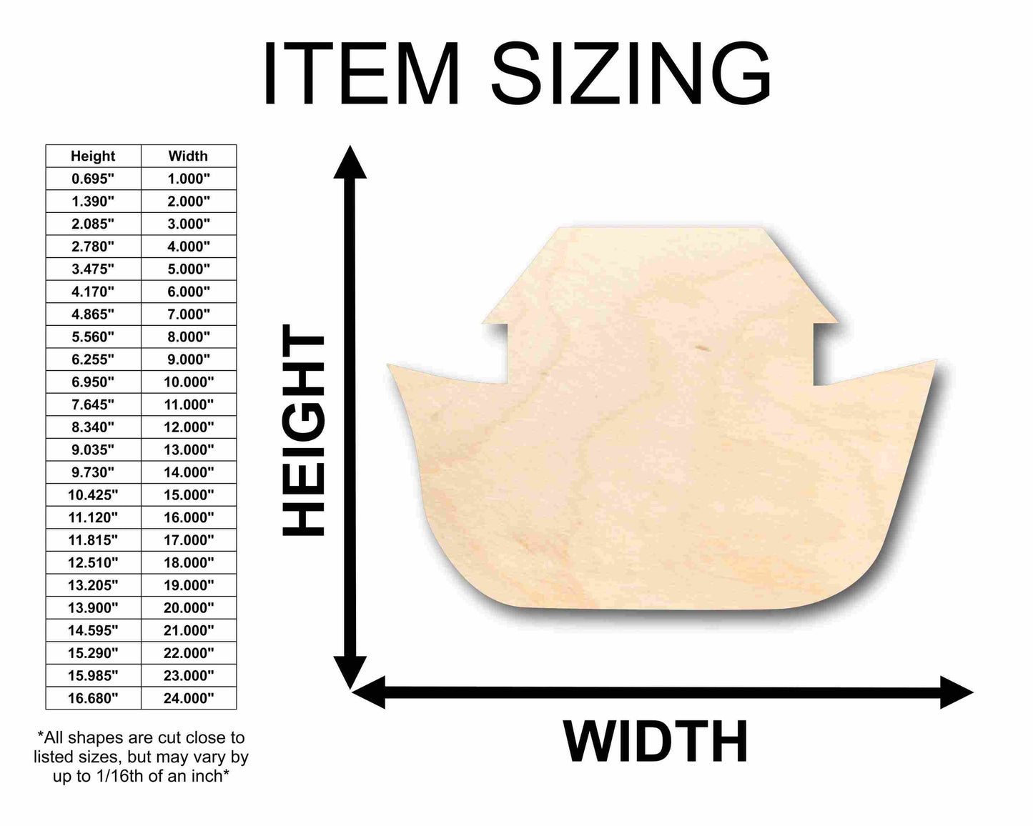 Unfinished Wood Noah's Arc Silhouette - Craft- up to 46" DIY