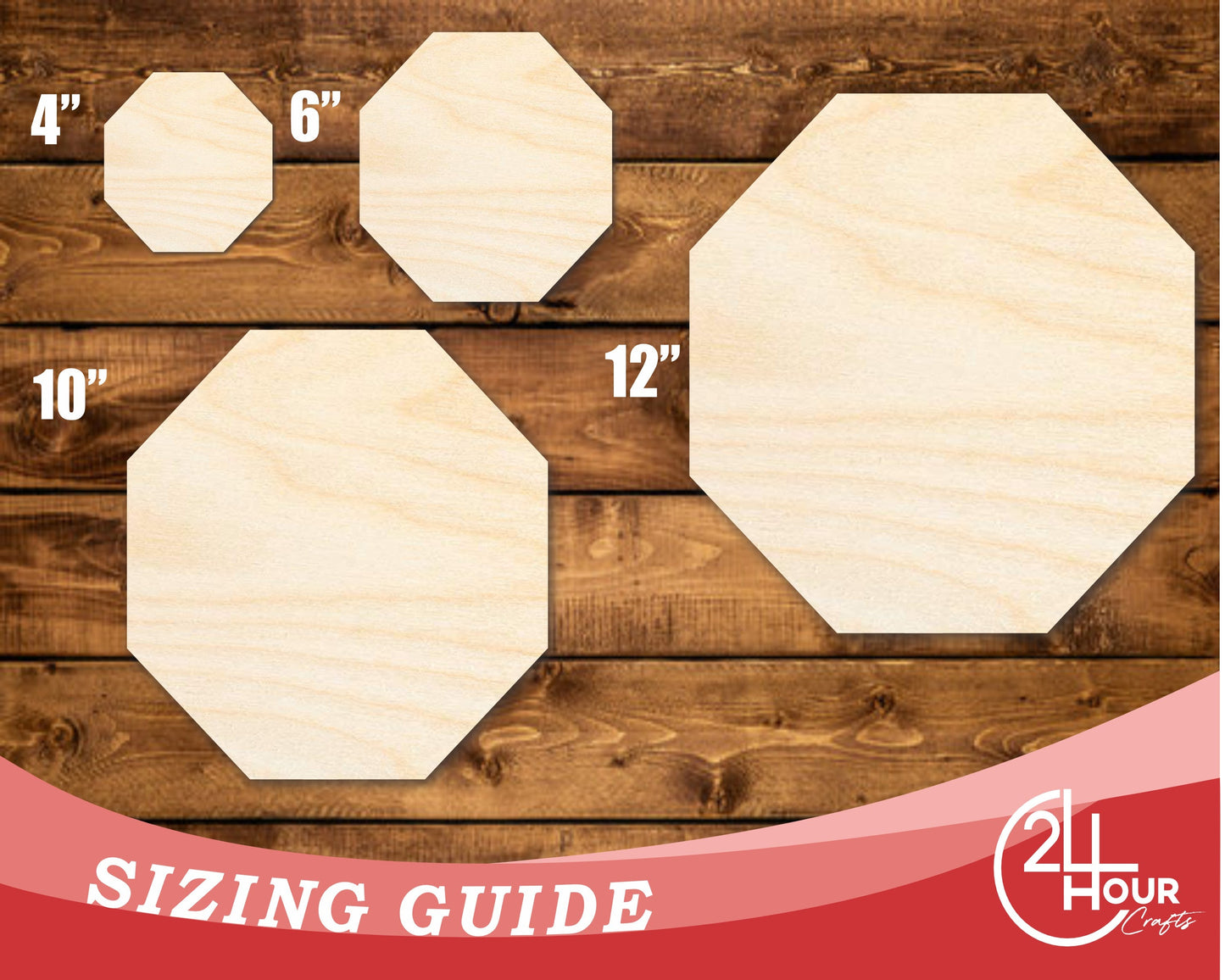 Unfinished Wood Octagon Shape | DIY Craft Cutout | up to 46" DIY