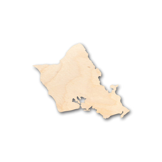 Unfinished Wood Oahu Hawaiian Island Shape - Craft - up to 46" DIY
