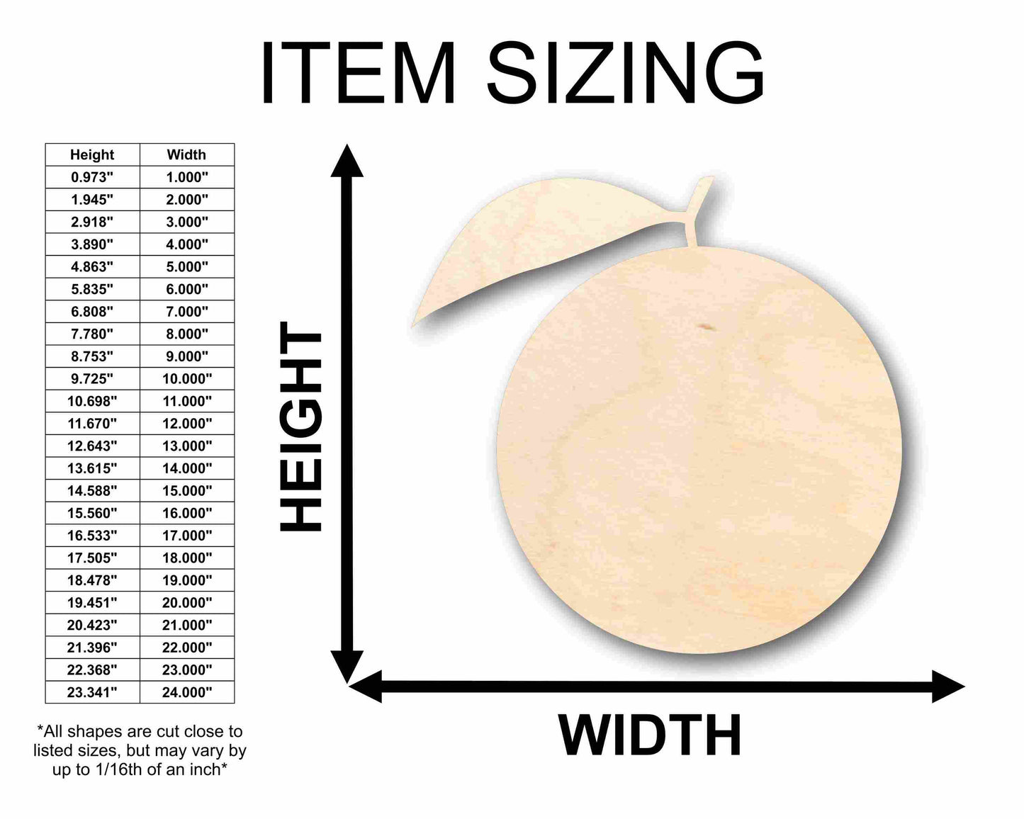 Unfinished Wood Orange Silhouette - Craft- up to 46" DIY