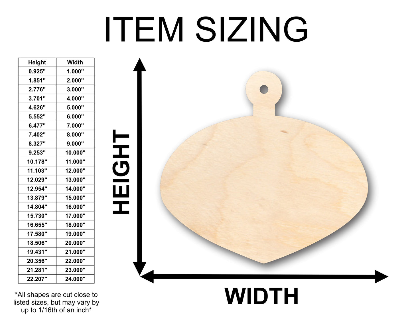 Unfinished Wood Ornament Christmas Tree Shape - Craft - up to 46" DIY