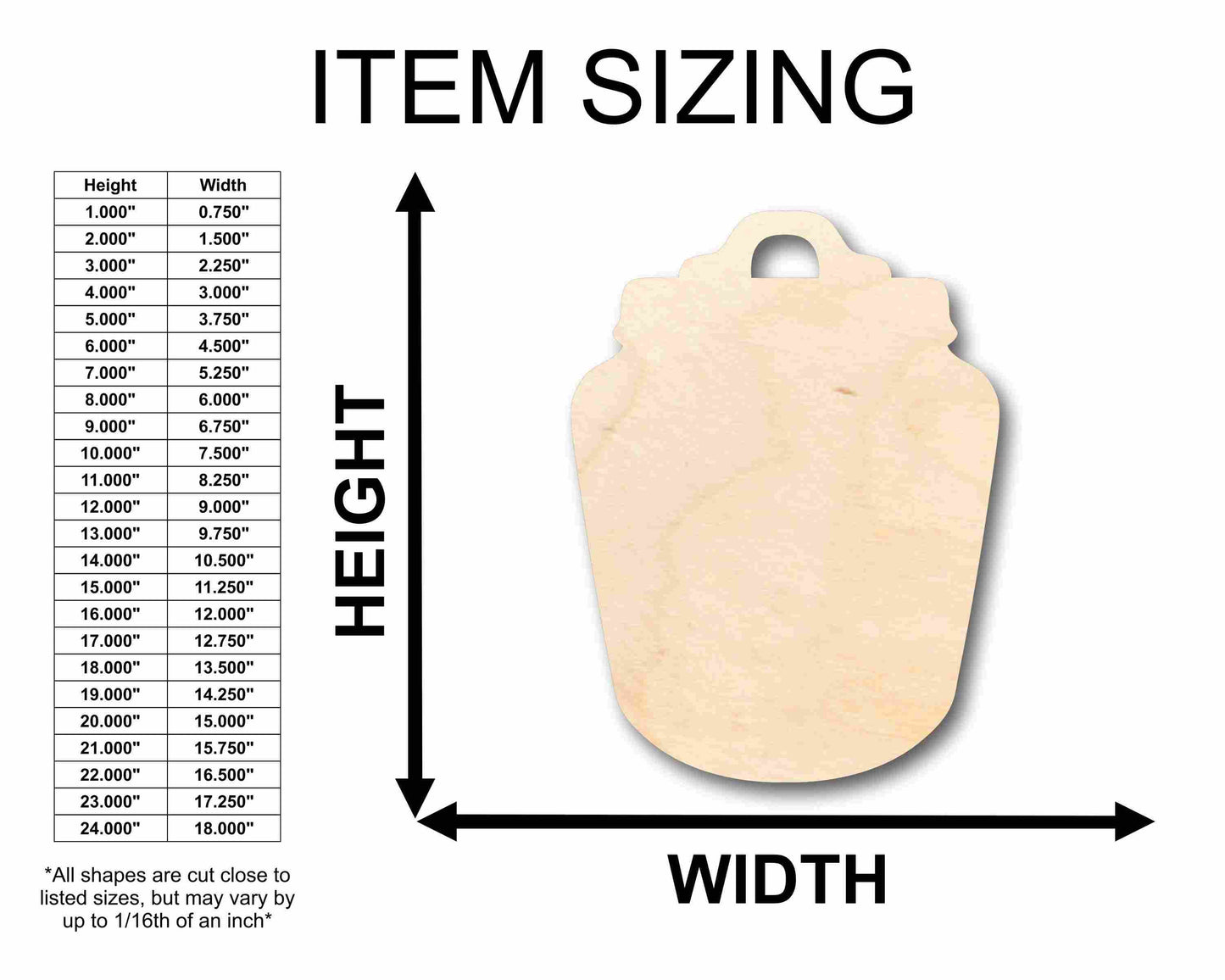 Unfinished Wood Pot Silhouette - Craft- up to 46" DIY