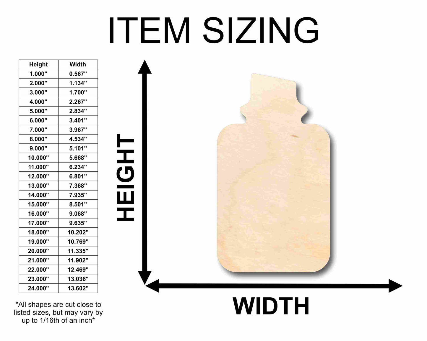 Unfinished Wood Potion Silhouette - Craft- up to 46" DIY