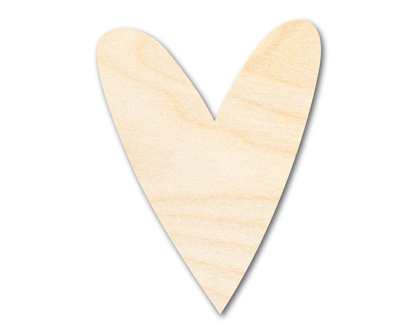 Unfinished Wood Primitive Heart Shape | Valentine's Day | Craft Cutout | Up to 46"