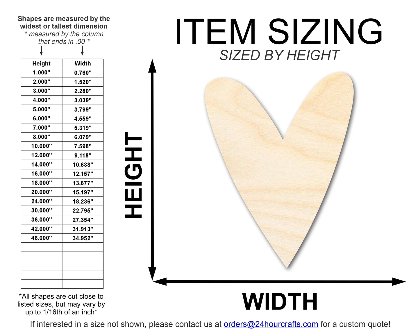 Unfinished Wood Primitive Heart Shape | Valentine's Day | Craft Cutout | Up to 46"