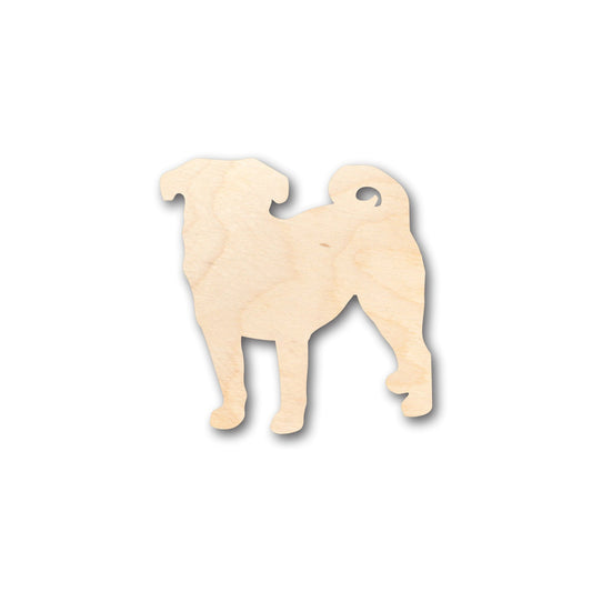 Unfinished Wood Pug Dog Shape - Craft - up to 46" DIY