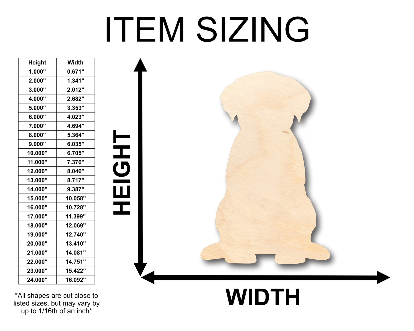 Unfinished Wood Puppy Dog Shape - Craft - up to 46" DIY