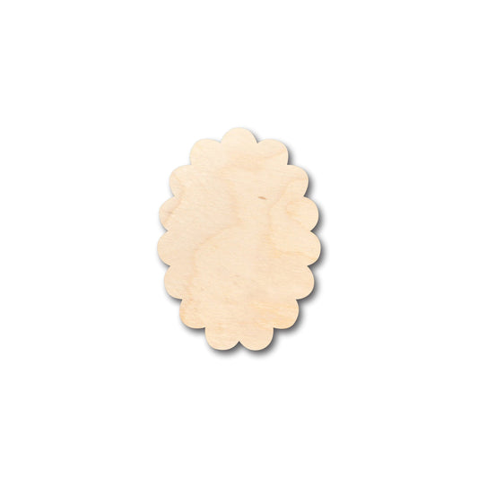 Unfinished Wood Scalloped Oval Shape - Craft - up to 46" DIY