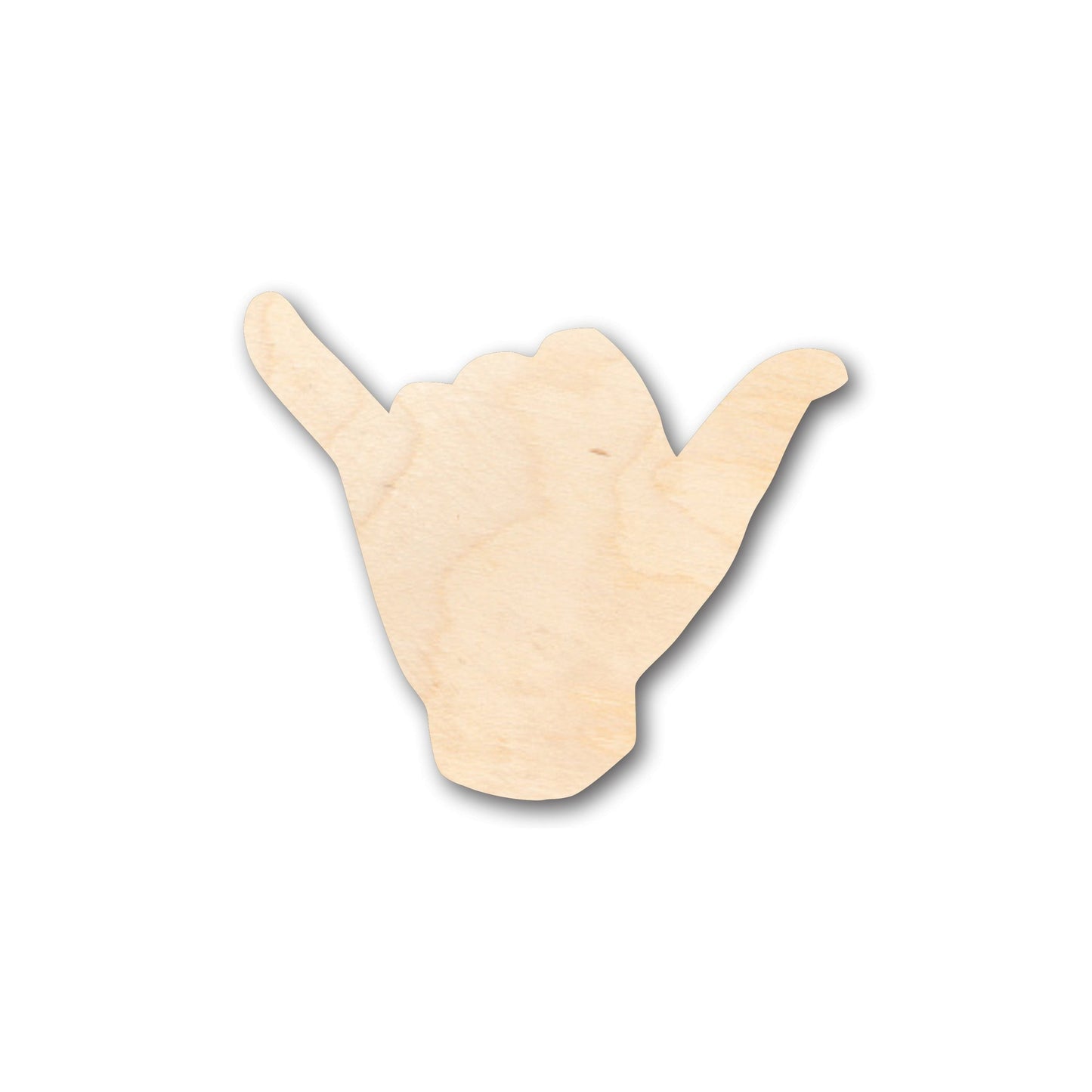 Unfinished Wood Shaka Sign Language Shape - Craft - up to 46" DIY