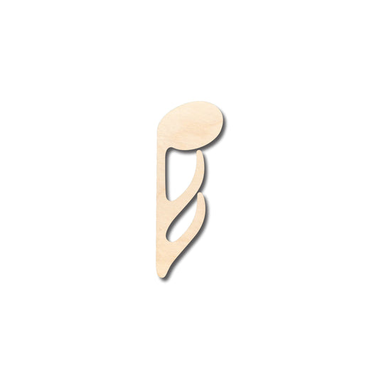 Unfinished Wood Sixteenth Note Down Music Art Shape - Craft - up to 46" DIY