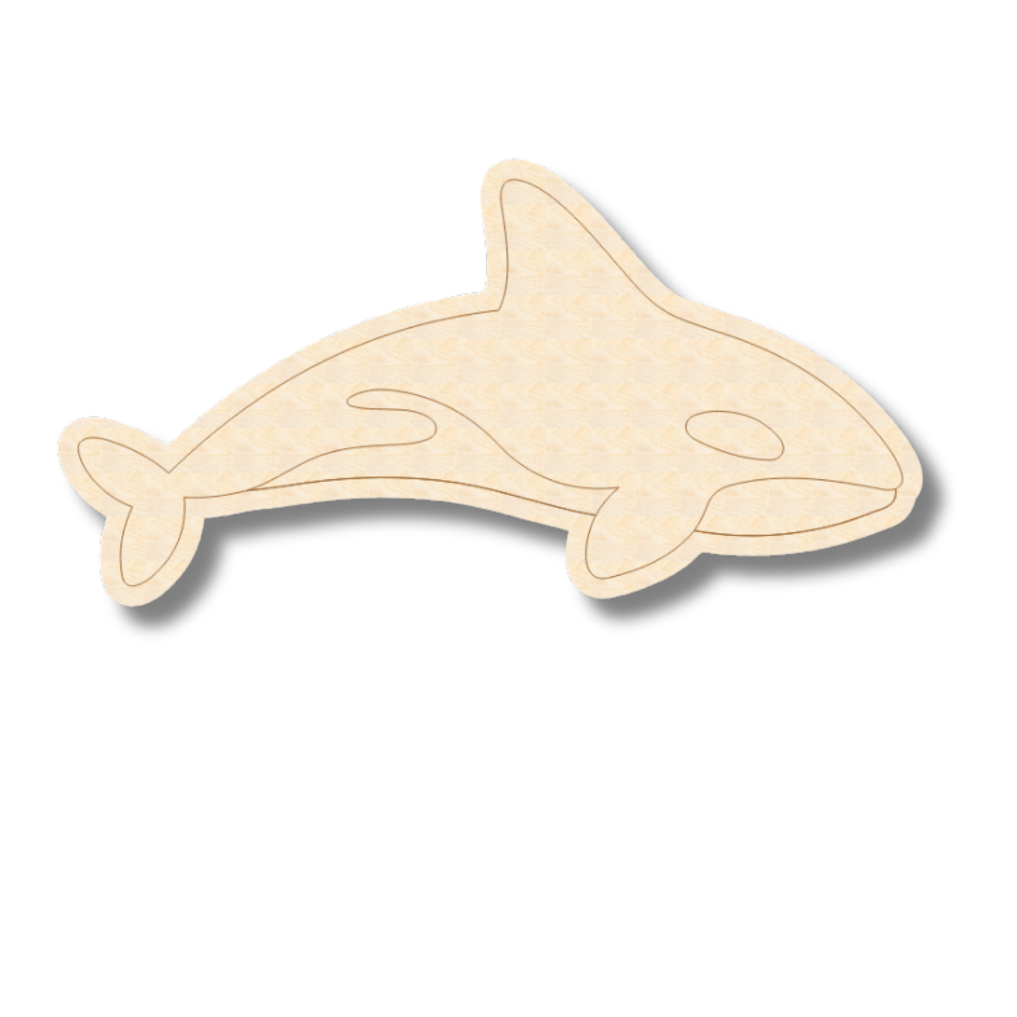 Unfinished Wood Etched Orca Shape | Paint By Line Crafts | up to 30" DIY