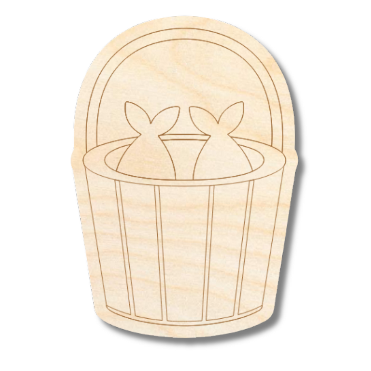 Unfinished Wood Etched Fishing Bucket Shape | Paint By Line Crafts | up to 30" DIY