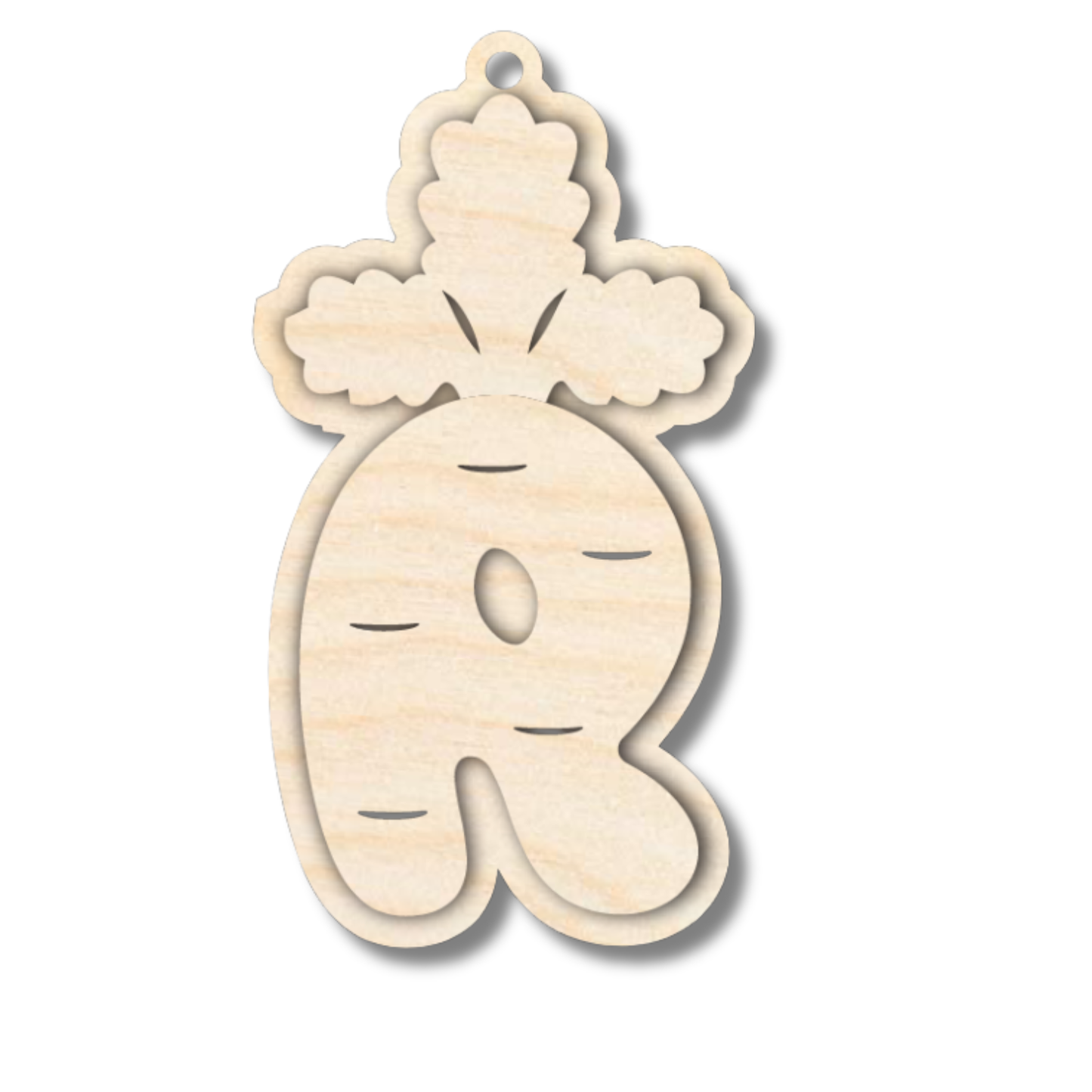 Unfinished Wood Layered Letter Carrot Tags | A-Z | 3 Piece | 6" Tall | 1/8" Wood | Wood Craft DIY