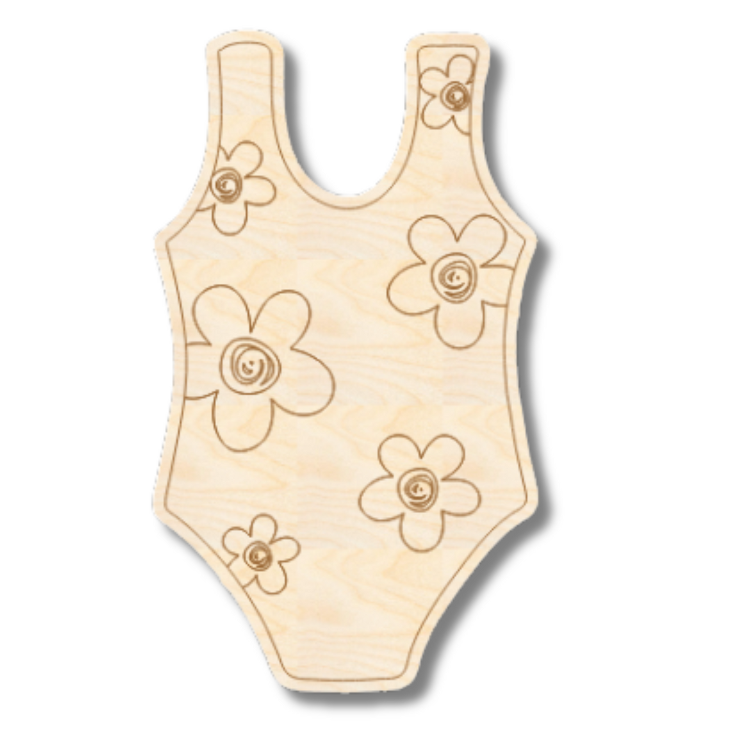 Unfinished Wood Etched Bathing Suit Shape | Paint By Line Crafts | up to 30" DIY