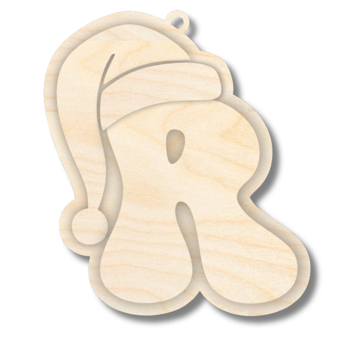 Unfinished Wood Layered Letter Santa Hat Tags | A-Z | 4 Piece | 6" Tall | 1/8" Wood | Wood Craft DIY