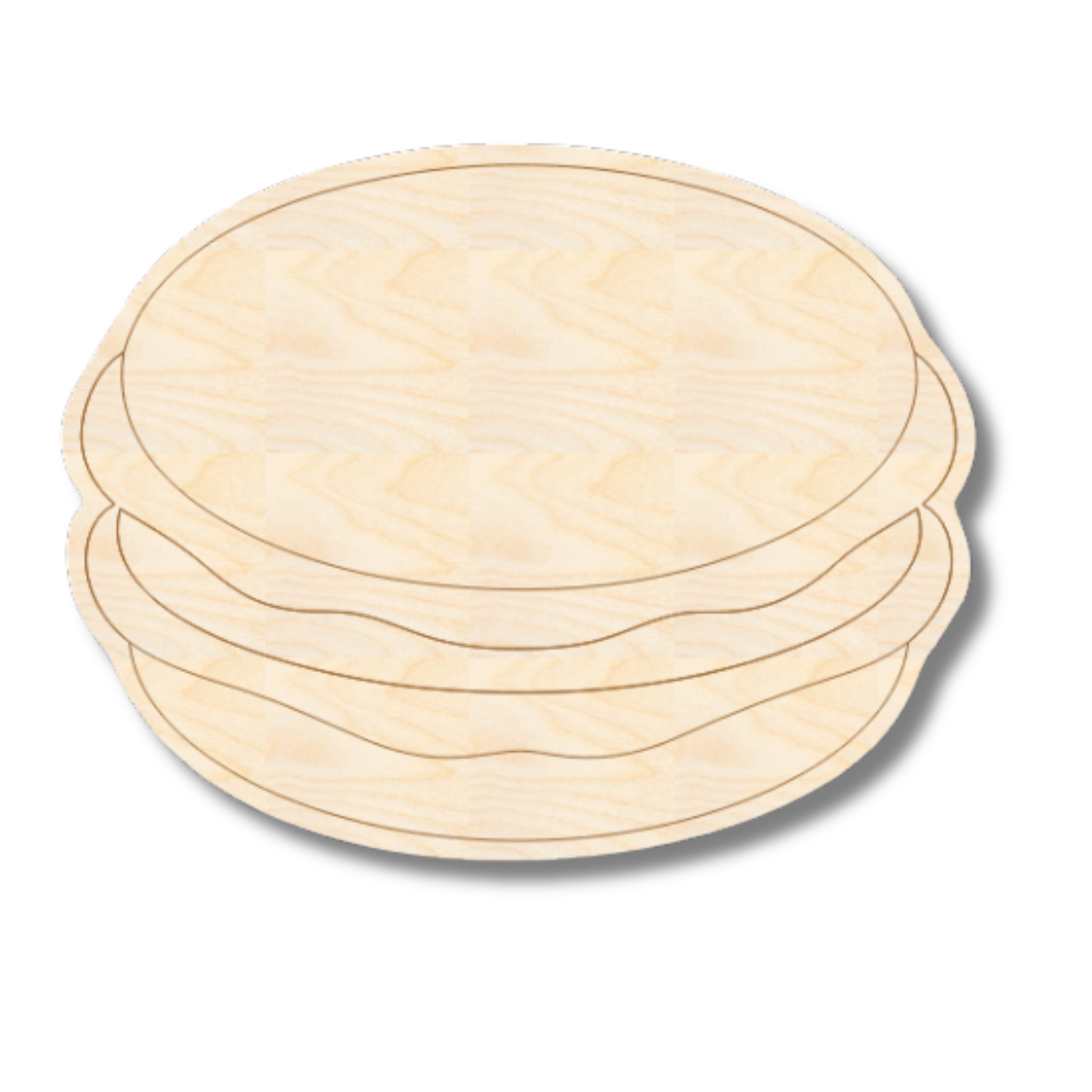 Unfinished Wood Etched Macaron Shape | Paint By Line Crafts | up to 30" DIY