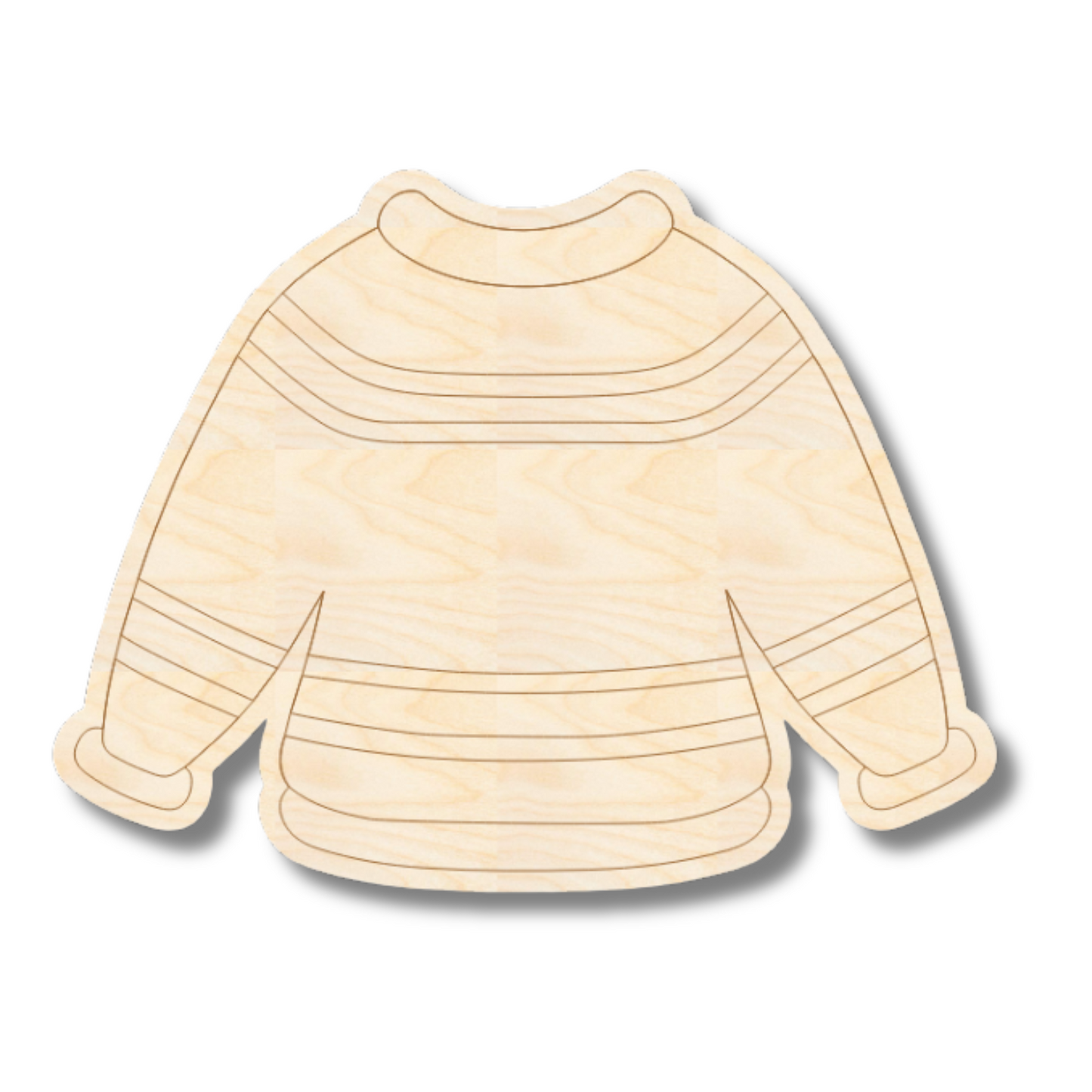 Unfinished Wood Etched Sweater Shape | Paint By Line Crafts | up to 30" DIY