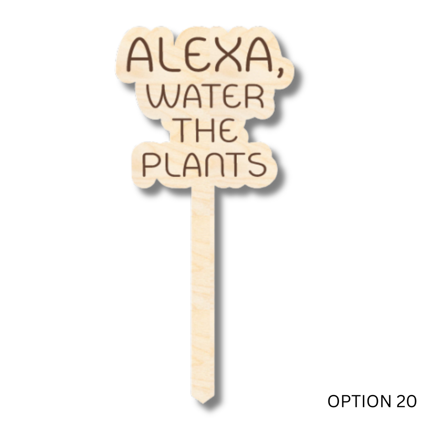 Unfinished Wood Funny Plant Stakes | 24 Options | 5" Tall | 1/8" Wood | Wood Craft Cutout