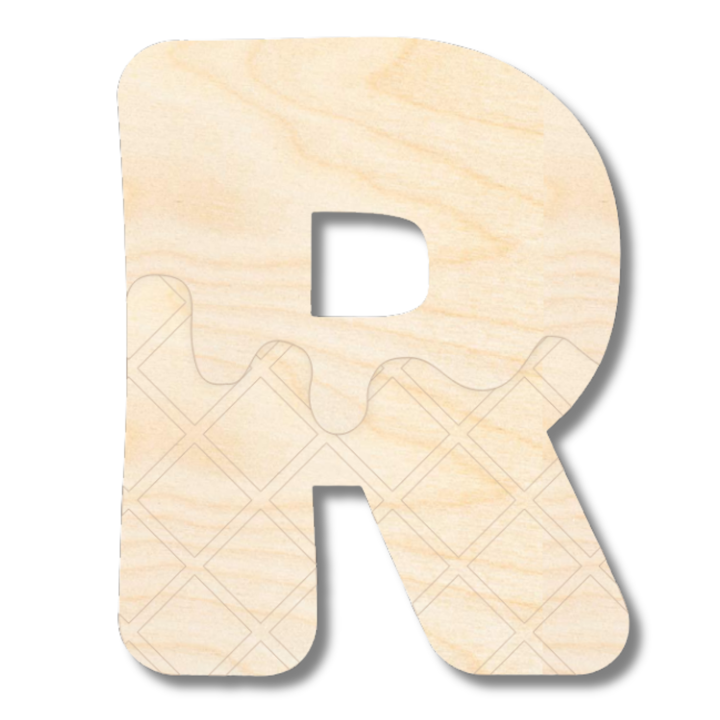 Unfinished Wood Layered Etched Themed Letters | Ice Cream | A-Z | 2 Piece | up to 24"