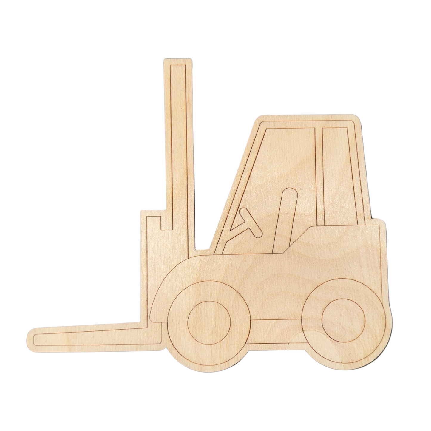 Unfinished Wood Etched Fork Lift Shape | Paint By Line Crafts | up to 30" DIY
