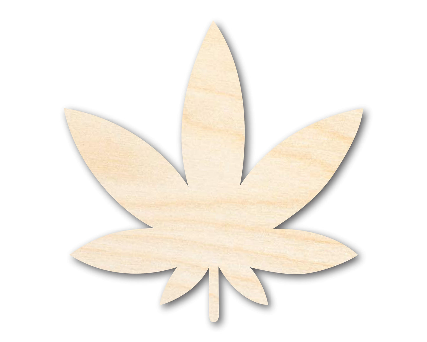 Unfinished Wood Simple Marijuana Leaf Shape - Craft - up to 46" DIY