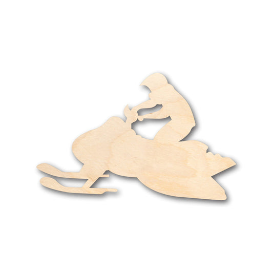 Unfinished Wood Snow Mobile Rider Shape - Craft - up to 46" DIY