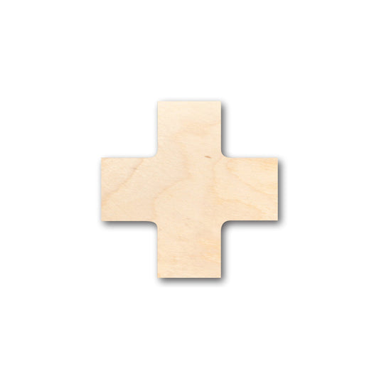 Unfinished Wood Swiss Cross Shape - Craft - up to 46" DIY