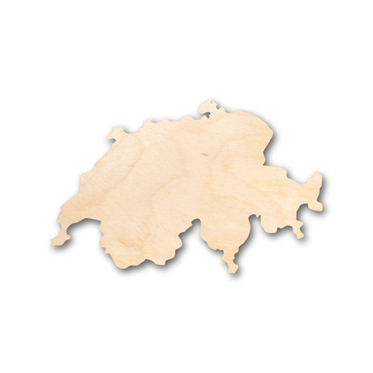 Unfinished Wood Switzerland Country Shape - Craft - up to 46" DIY