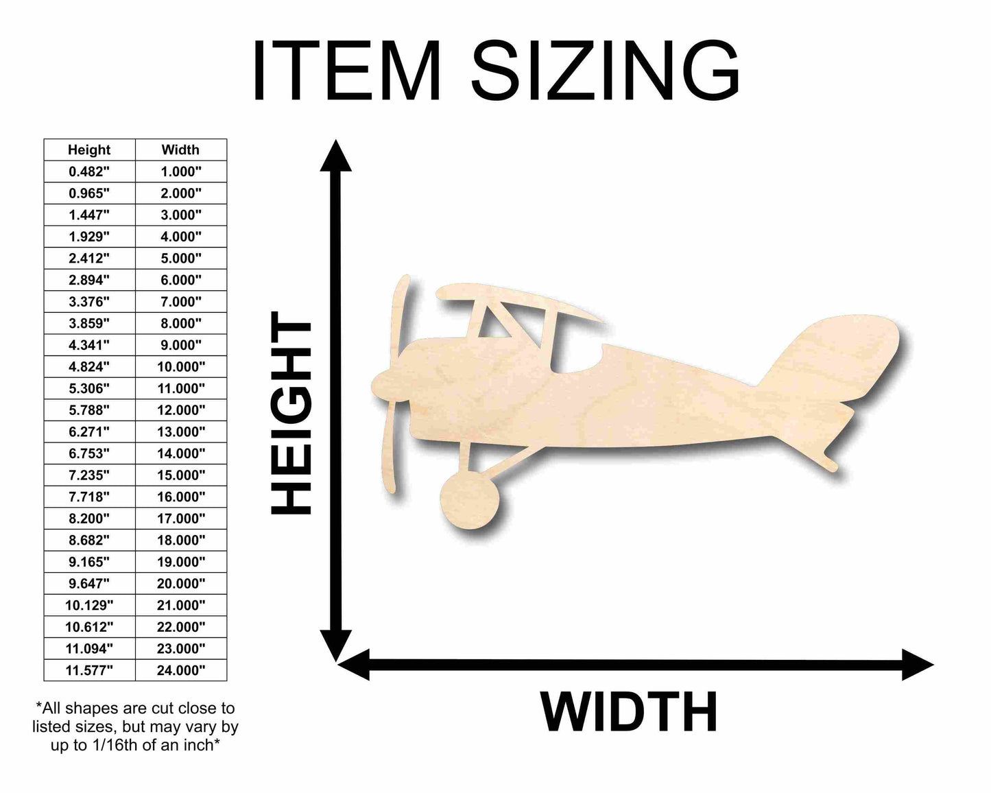 Unfinished Wood Toy Plane Silhouette - Craft- up to 46" DIY