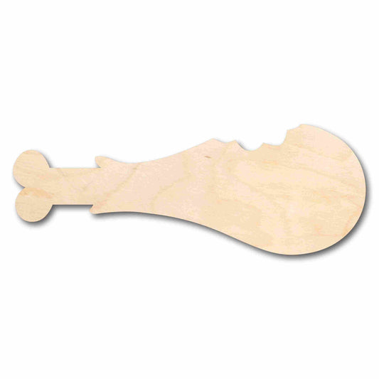 Unfinished Wood Turkey Leg with Bite Silhouette - Craft- up to 46" DIY