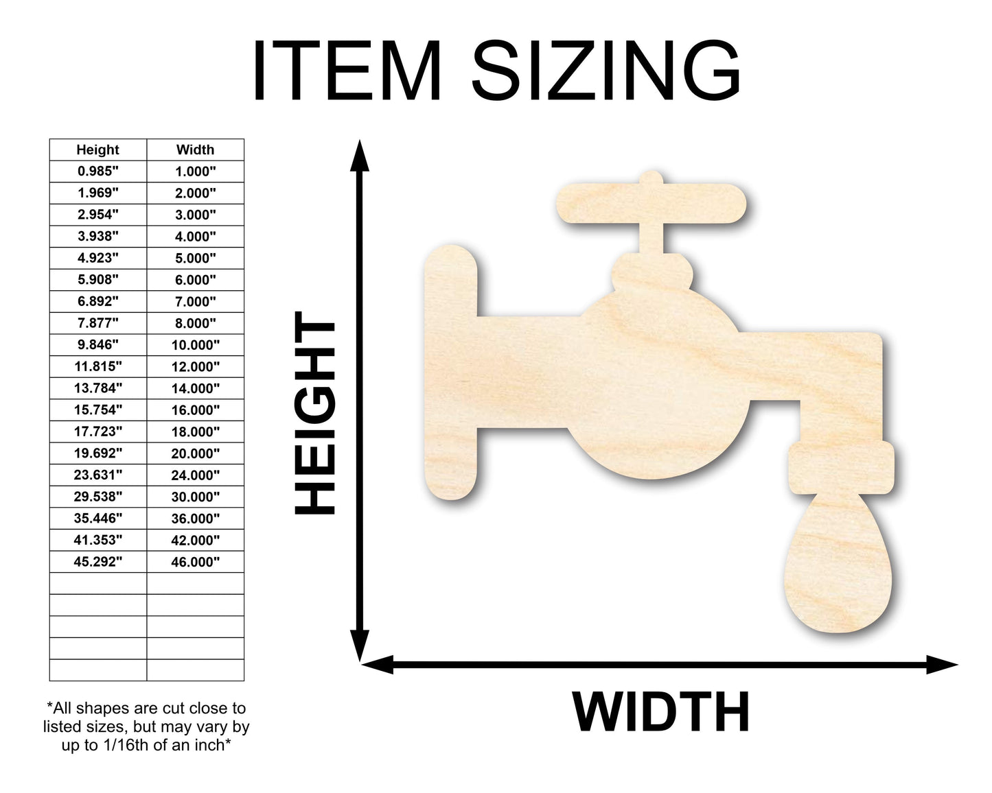 Unfinished Wood Water Spout Silhouette - Craft - up to 46" DIY