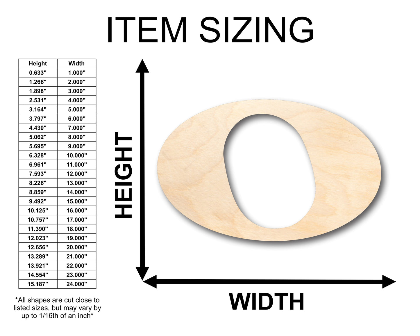 Unfinished Wood Whole Note Music Art Shape - Craft - up to 46" DIY