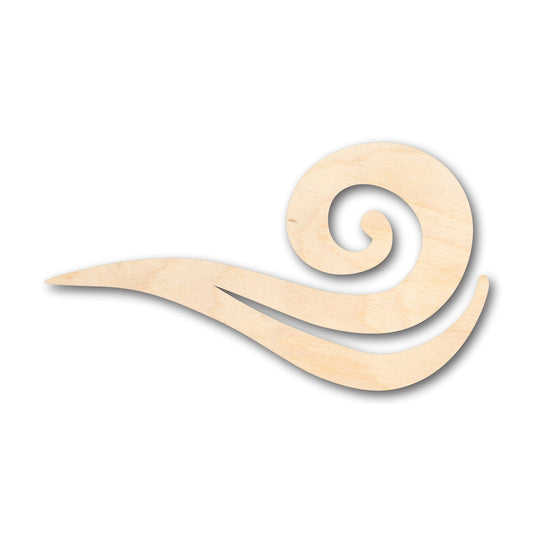 Unfinished Wood Wind Air Element Shape - Craft - up to 46" DIY
