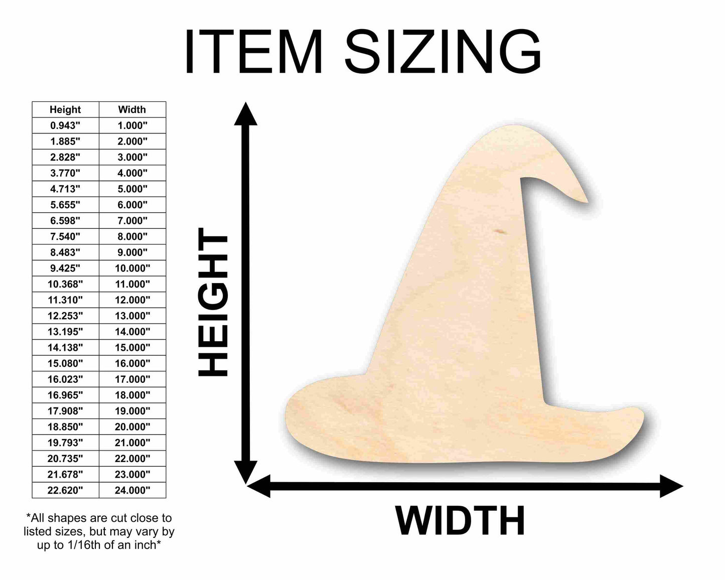 Unfinished Wood Witch Hat Silhouette - Craft- up to 46" DIY