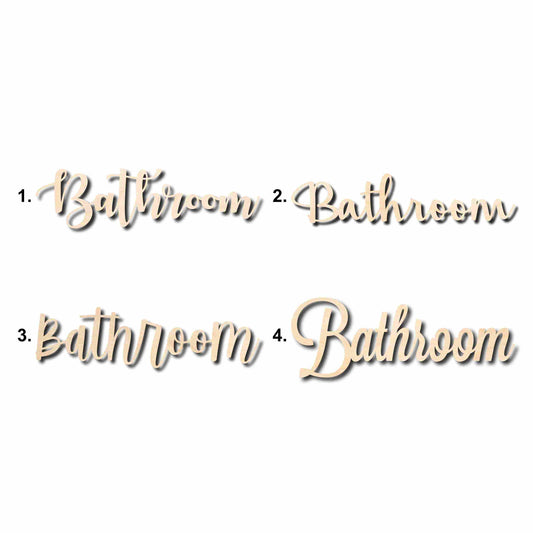 Bathroom Sign Unfinished Wood Cutout Home Decor DIY