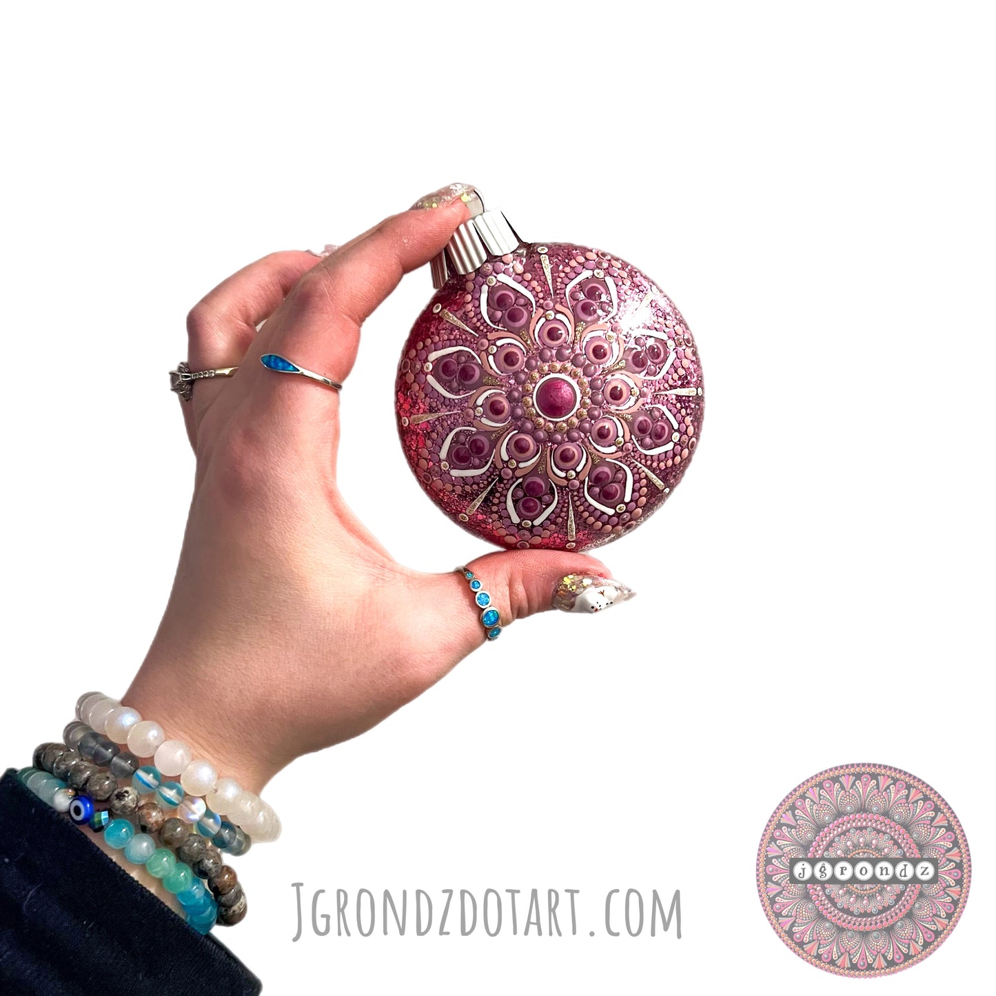 3” Mandala Glitter Ornament