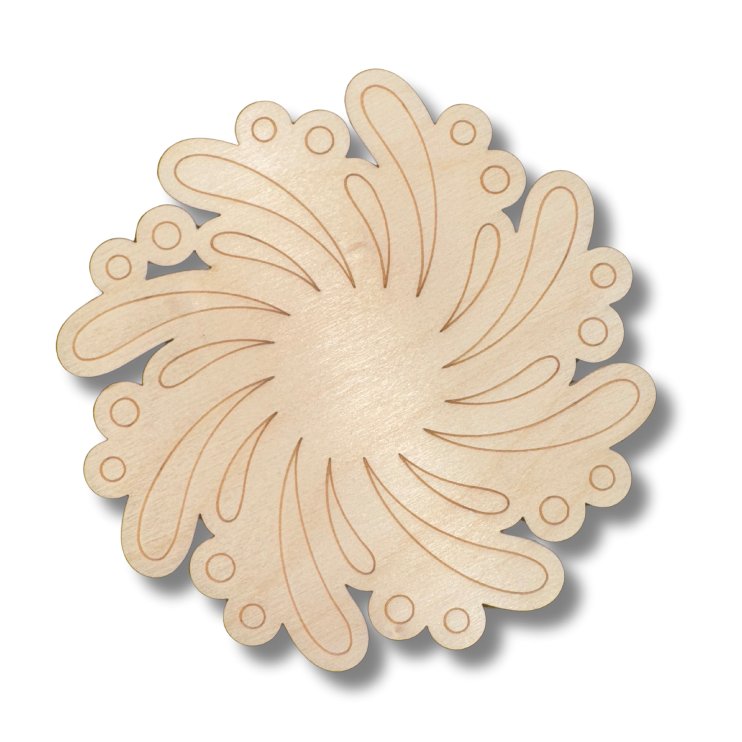 Unfinished Wood Etched Swirl Firework Shape | Paint By Line Crafts | up to 30" DIY