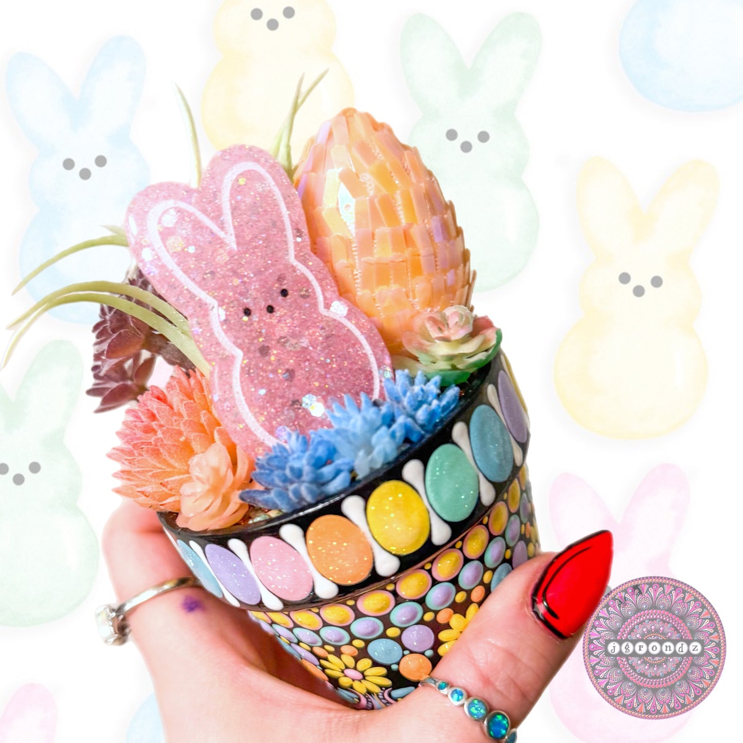 Peeps Hoppy Pot - Spring/Easter Pretty Pot