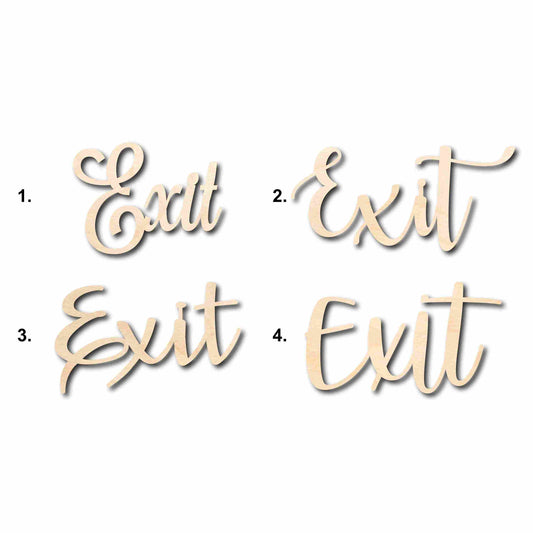 Exit Sign Unfinished Wood Cutout Home Decor DIY