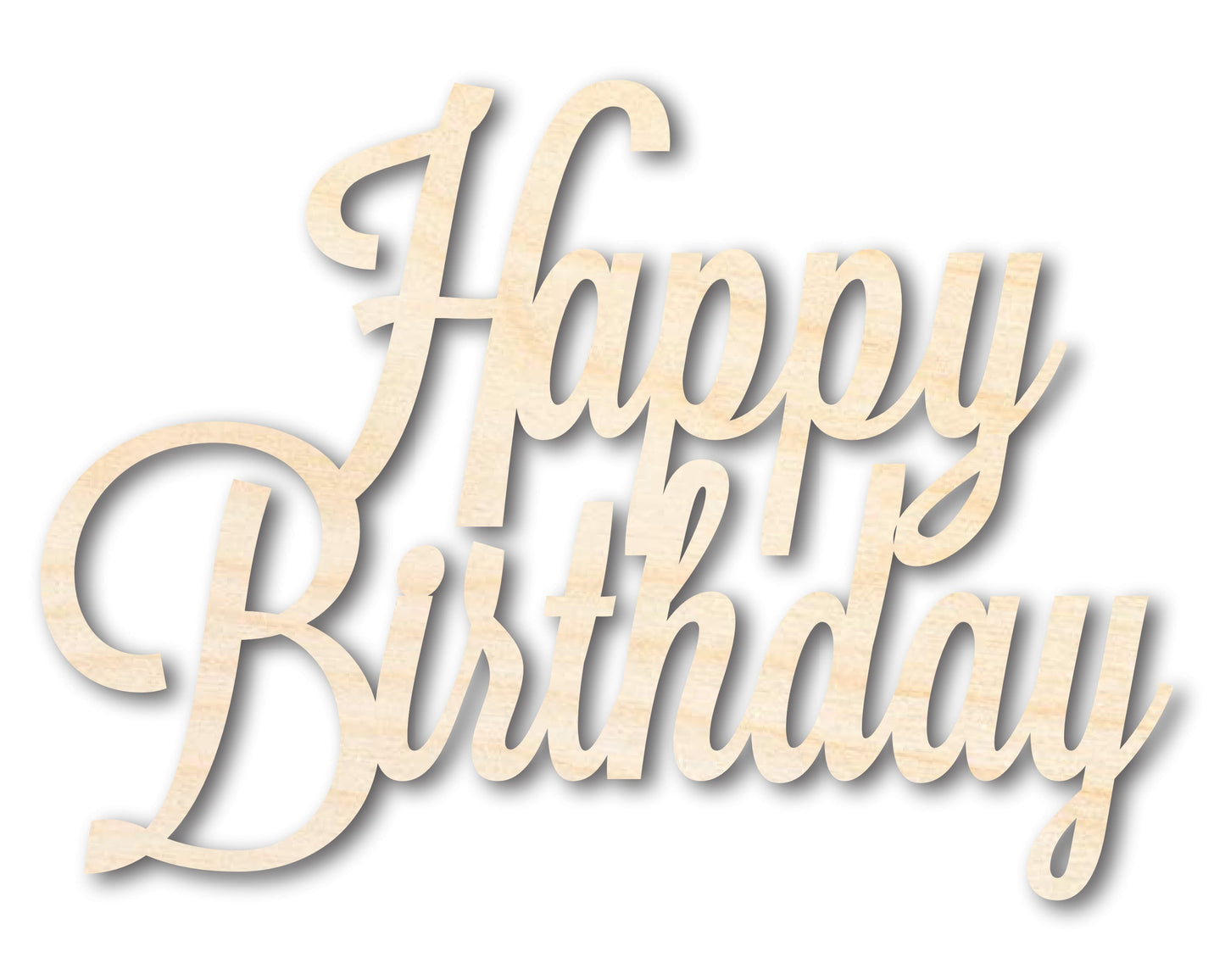 Unfinished Wood Happy Birthday Shape - Word Craft - up to 46"