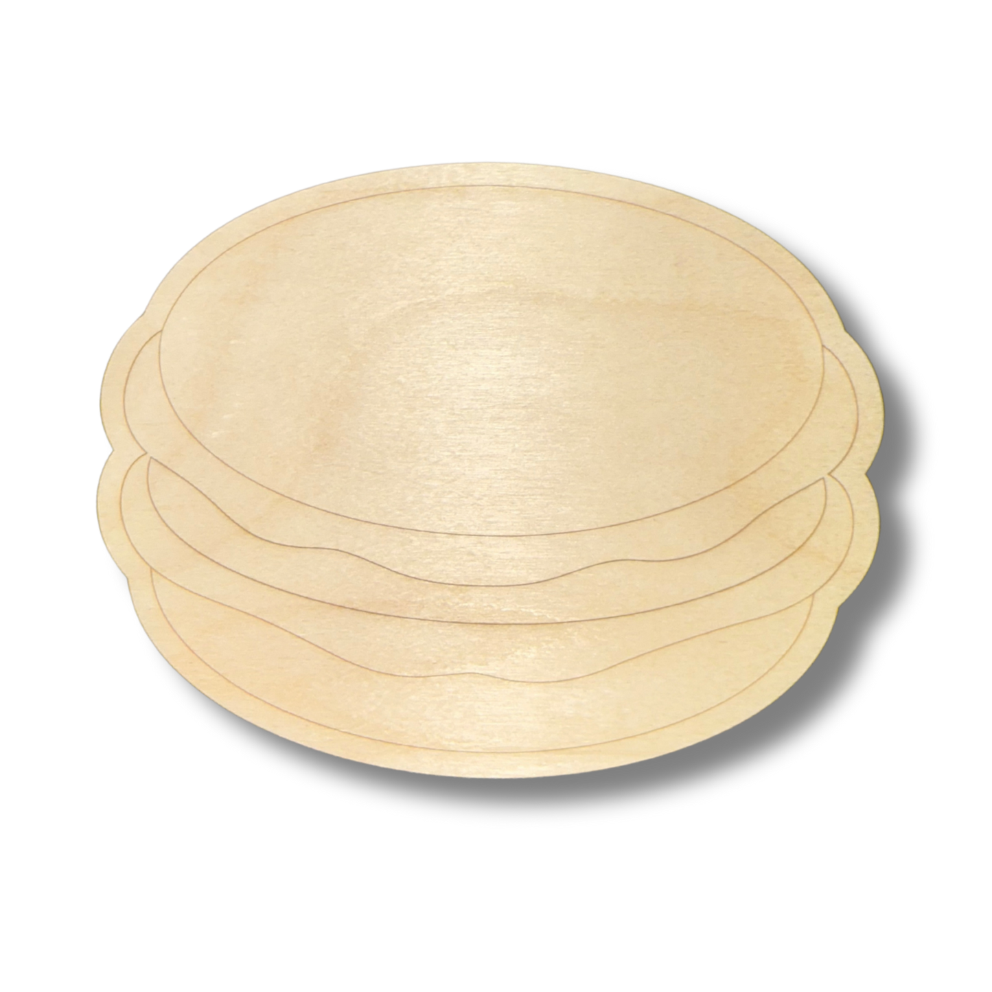 Unfinished Wood Etched Macaron Shape | Paint By Line Crafts | up to 30" DIY