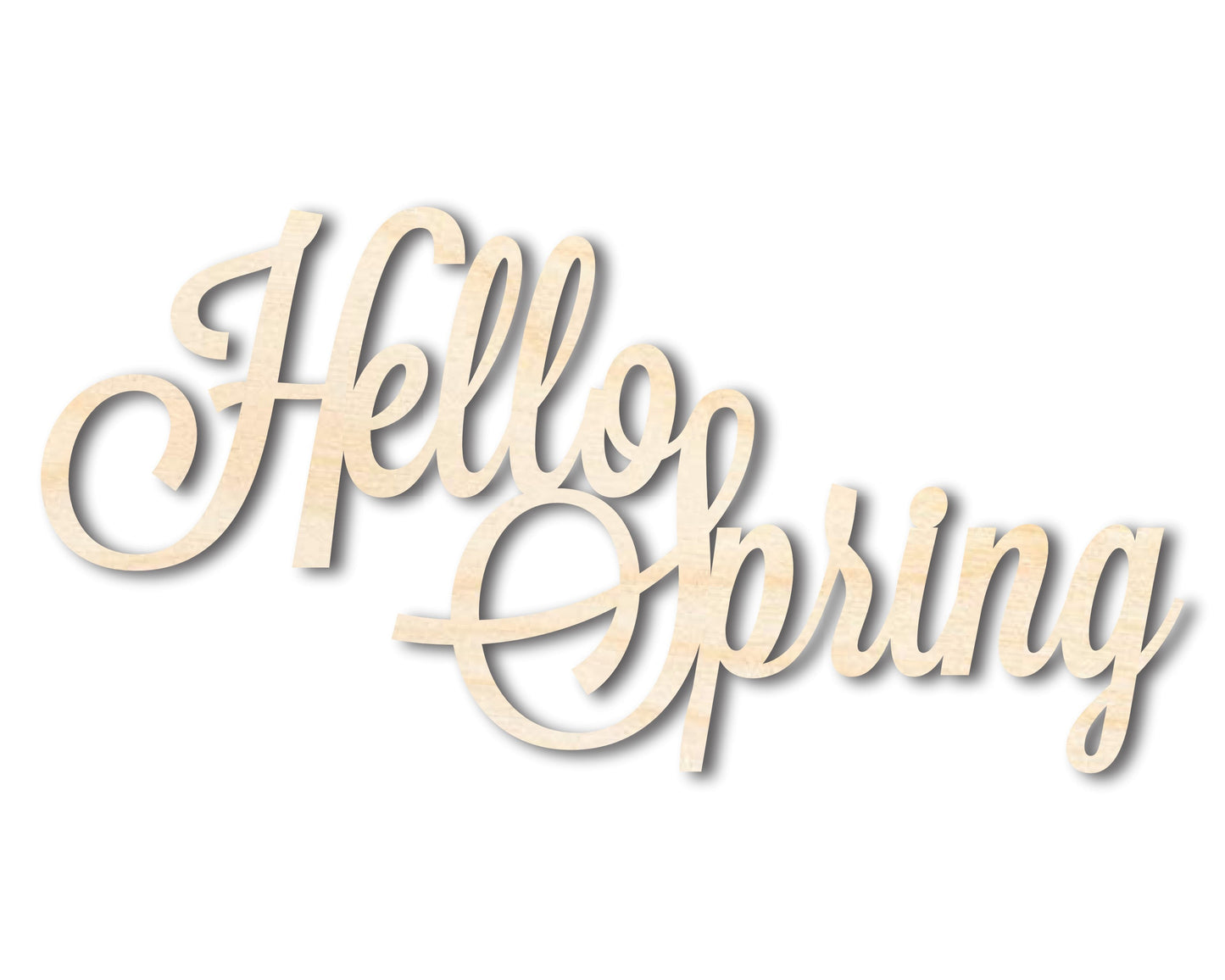 Unfinished Wood Hello Spring Shape - Word Craft - up to 46"