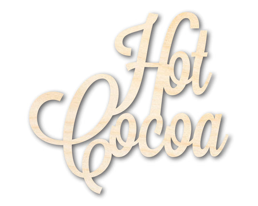 Unfinished Wood Hot Cocoa Shape - Word Craft - up to 46"