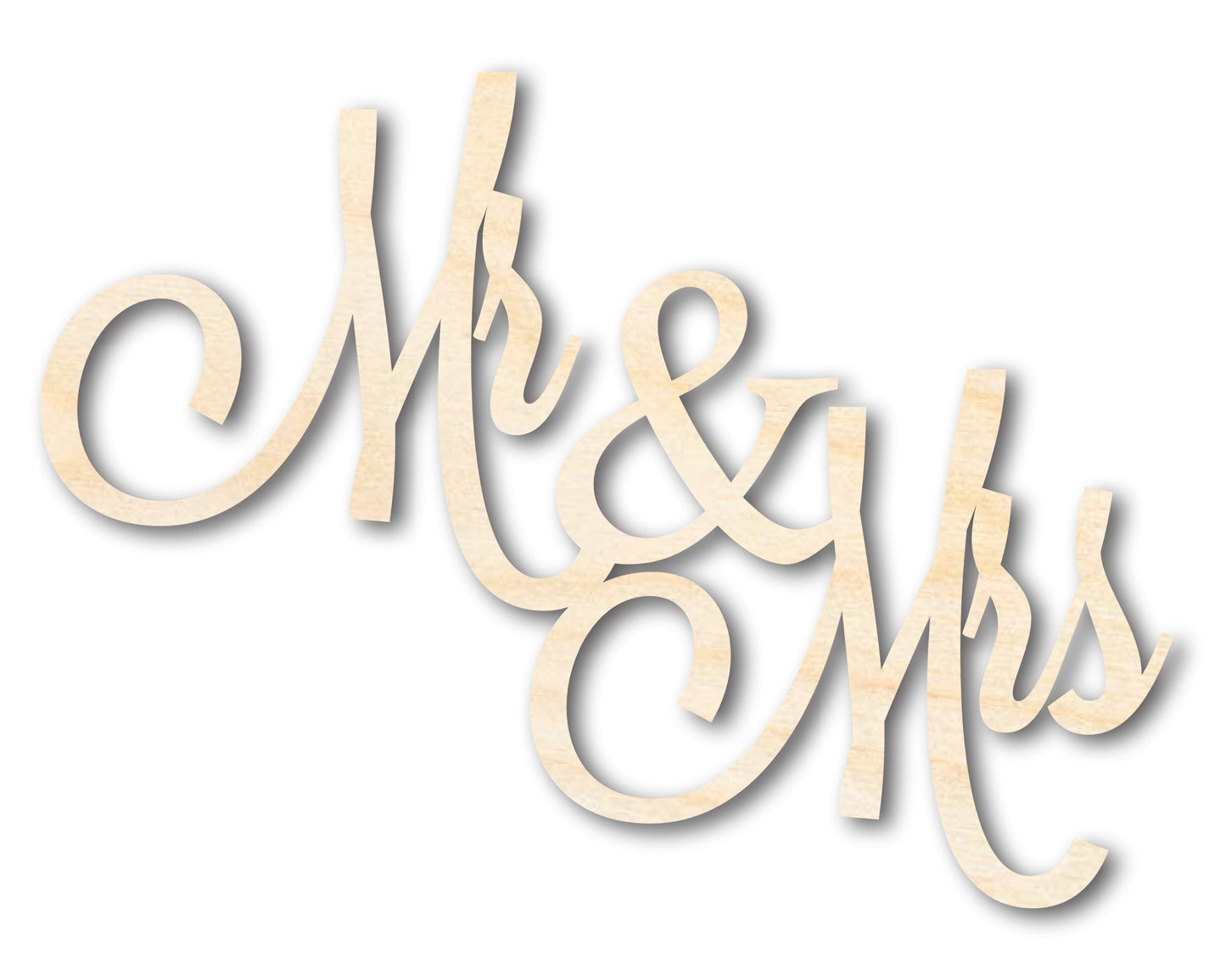 Unfinished Wood Mr Mrs Shape - DIY Wedding Craft - up to 46"